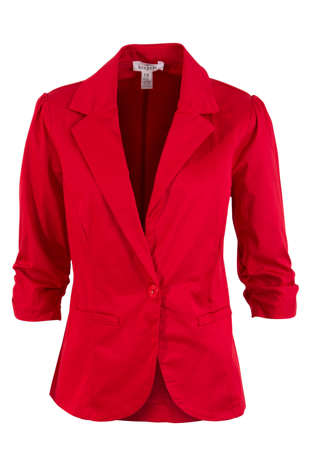 Product shot of The Everyday Blazer in colour Red (Red), from the front