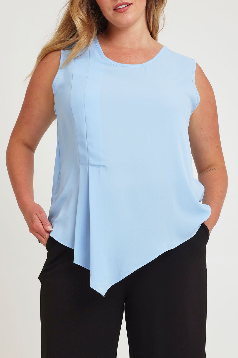 Preloved The Asymmetrical Tank Top - Sky