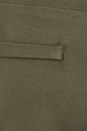 Product shot of The Wide Leg Ponte Pant in colour Khakigreen (Green), detail