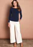 The Wide Leg Ponte Pant - Pearl