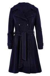 Product shot of The Divine Wool Blend Coat in colour Navy (Blue), from the front
