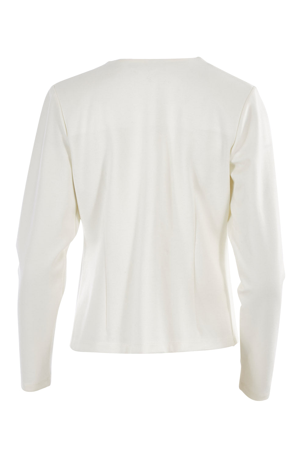 Product shot of The Define Ponte Jacket in colour Ivory (White), from the back