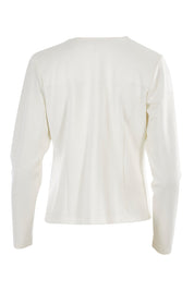 Product shot of The Define Ponte Jacket in colour Ivory (White), from the back