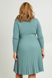 Preloved The Pleated Knit Dress - Sage