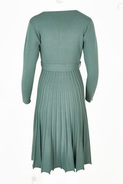 Preloved The Pleated Knit Dress - Sage