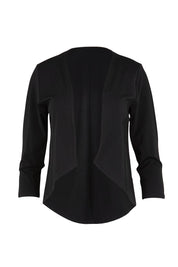 Product shot of the The Modern Shrug – Black in colour Black, from the front