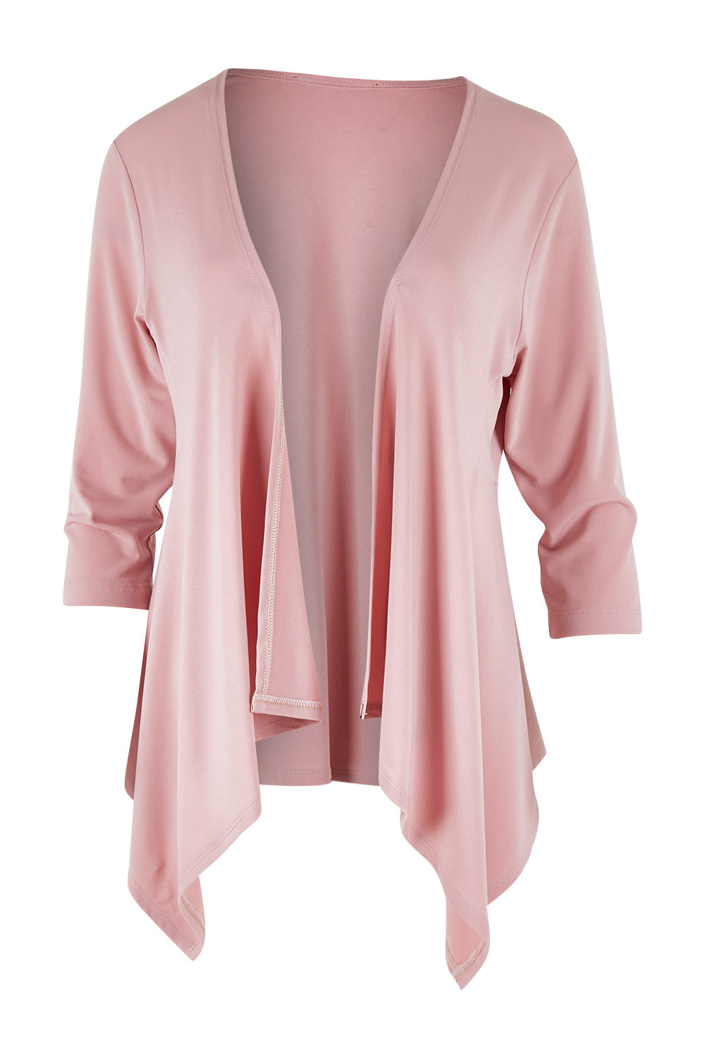 Product shot of The Drape Cardi in colour Blushpink (Pink), from the front