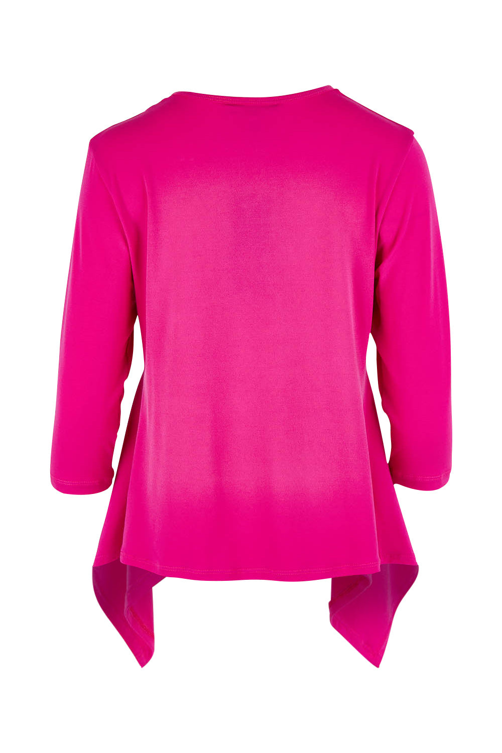 Product shot of The Drape Cardi in colour Hotpink (Pink), from the back