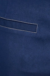 Product shot of The Contrast Stitching Stretch Pant in colour Navy (Blue), detail