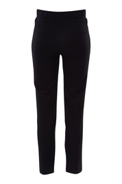 Product shot of The High Rise Pull On Ponte Pant in colour Black (Black), from the back