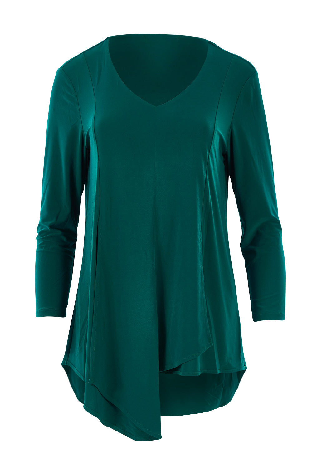 Product shot of The Fold Detail Blouse in colour Forest (Green), from the front