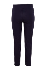 Product shot of The Stretch Career Pull On Pant in colour Navy (Blue), from the back