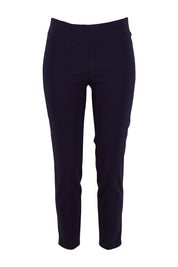 Product shot of The Stretch Career Pull On Pant in colour Navy (Blue), from the front