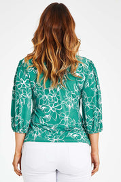 Preloved The Printed Blouson Sleeve Blouse - Floral