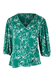 Preloved The Printed Blouson Sleeve Blouse - Floral