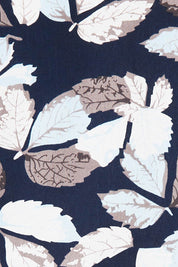 Product shot of The 3/4 Sleeve Cotton Shirt in colour Leaf (Blue), detail