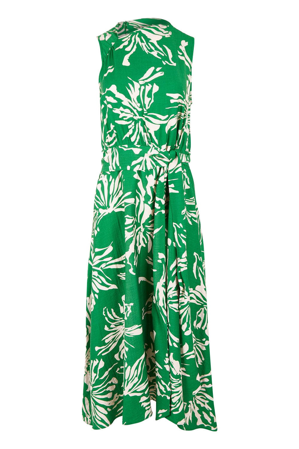 Product shot of The Printed Adore Dress in colour Greenfleur (Green), from the front