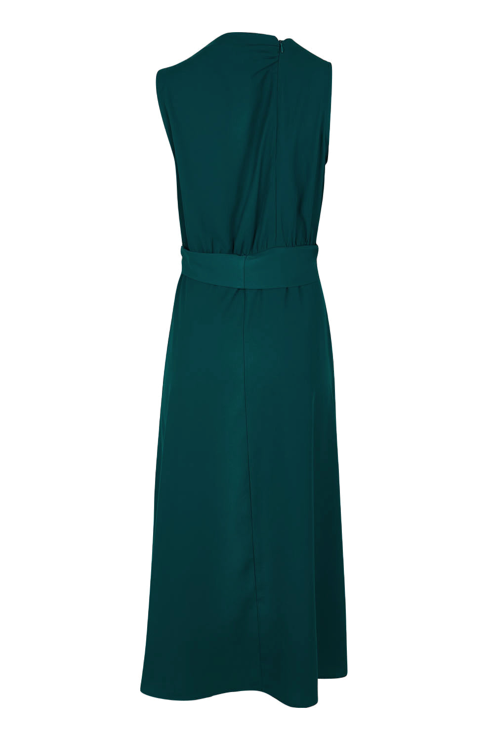 Product shot of The Adore Dress in colour Jewel (Green), from the back