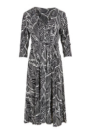 Preloved The 3/4 Sleeve Printed Jersey Dress - Leaf