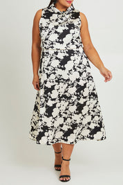 Preloved The Printed Roll Neck Dress - Blkblossom