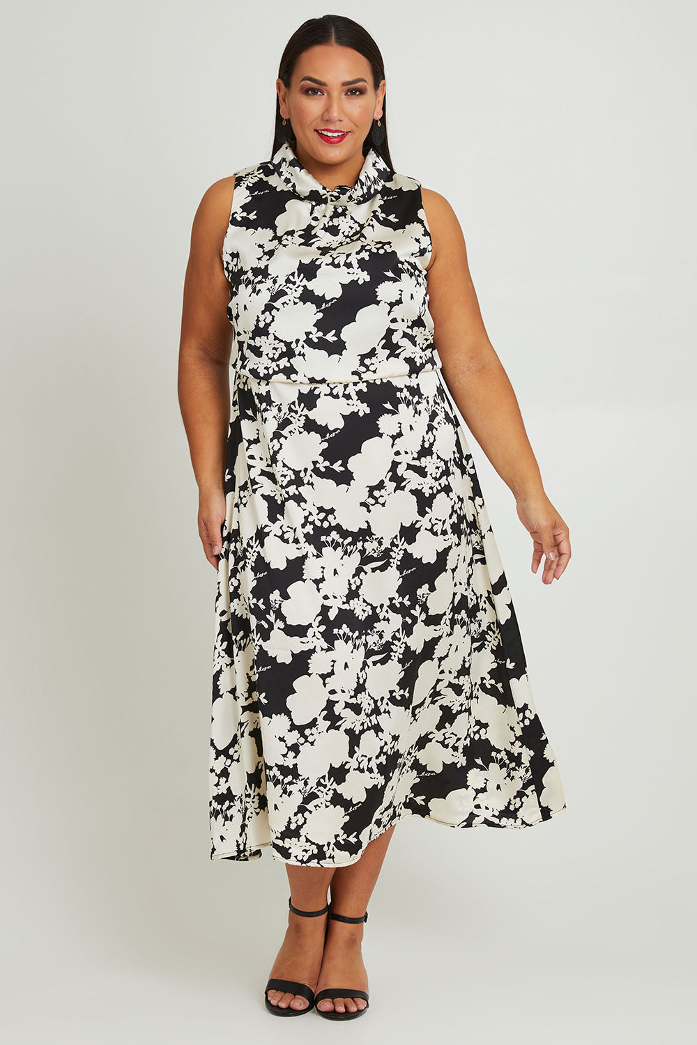 Preloved The Printed Roll Neck Dress - Blkblossom