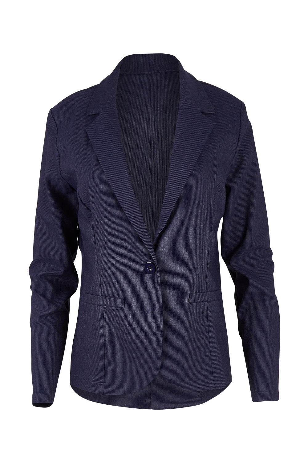Product shot of The Stretch Classic Blazer in colour Navy (Blue), from the front