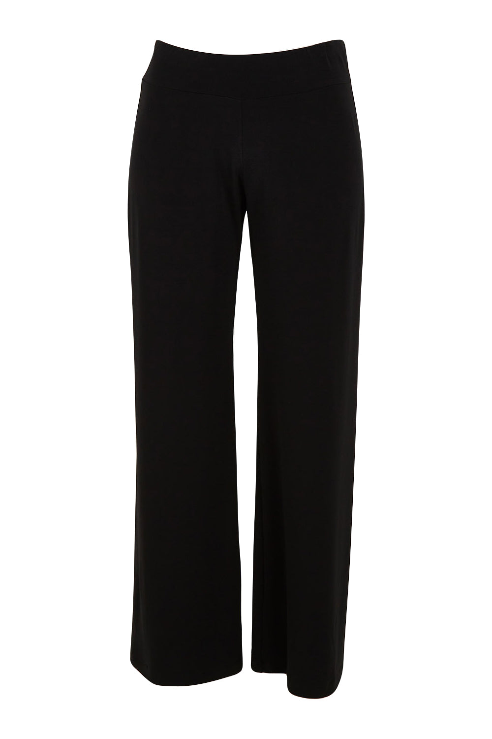 Product shot of The Essential Jersey Pull On Pant in colour Black (Black), from the front