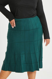 Preloved The Midi Textured Knit Skirt - Tealgreen