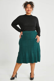 Preloved The Midi Textured Knit Skirt - Tealgreen