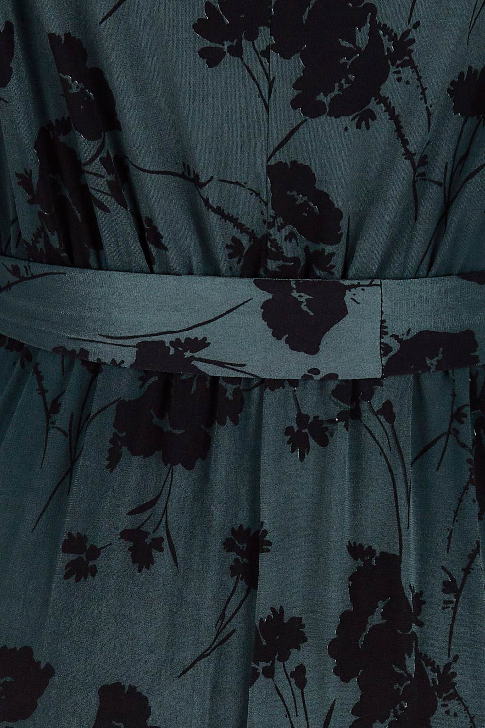 Product shot of The Square Neck Dress in colour Poppy (Green), detail