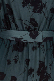 Product shot of The Square Neck Dress in colour Poppy (Green), detail