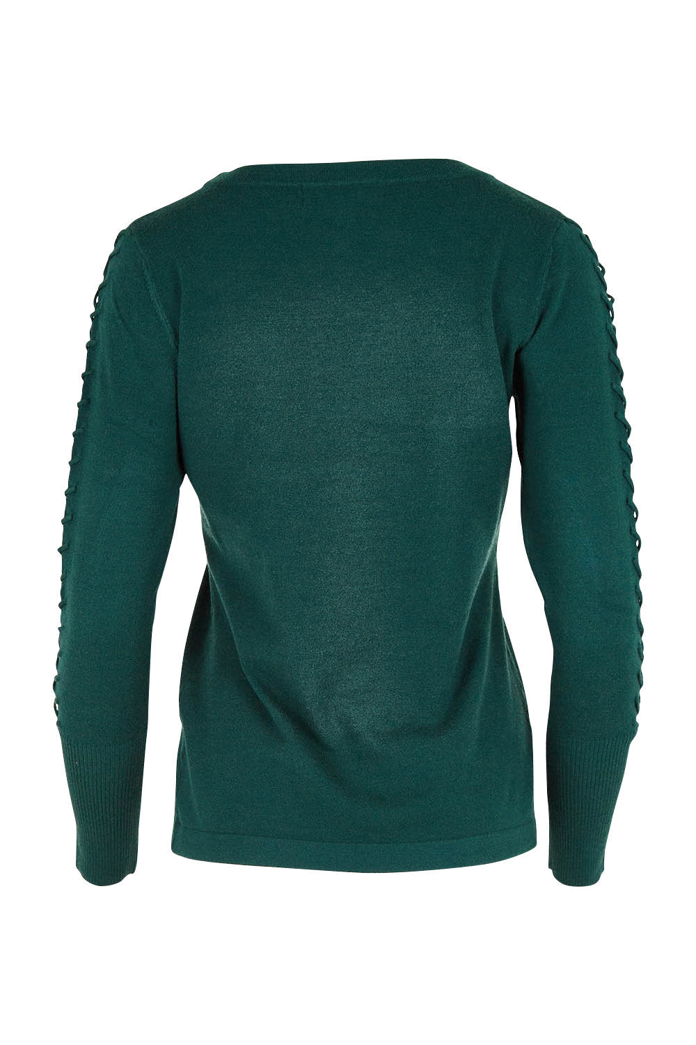 Preloved The Lacing Detail Knit Jumper - Tealgreen
