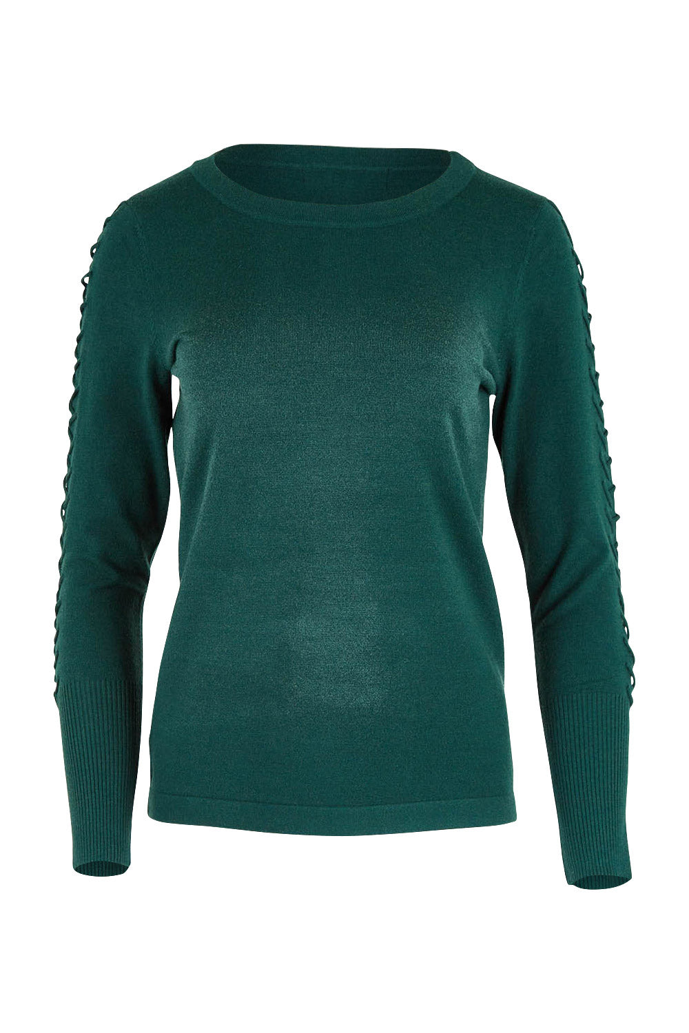 Preloved The Lacing Detail Knit Jumper - Tealgreen