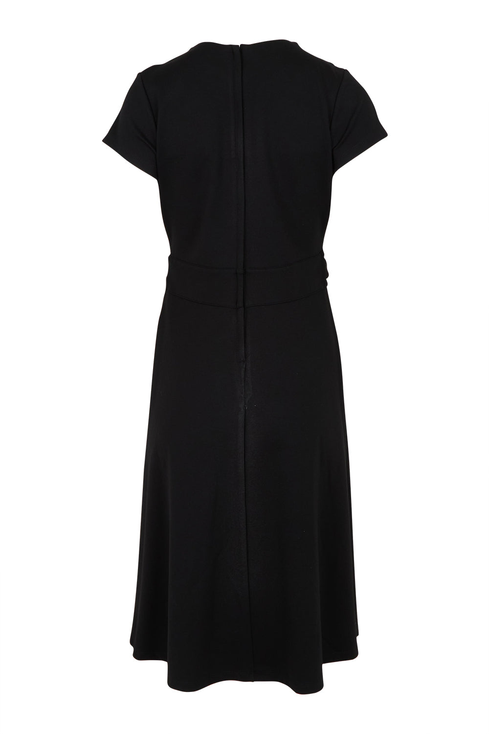 Preloved The Cap Sleeve Ponte Lapel Dress - Black