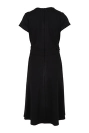 Preloved The Cap Sleeve Ponte Lapel Dress - Black