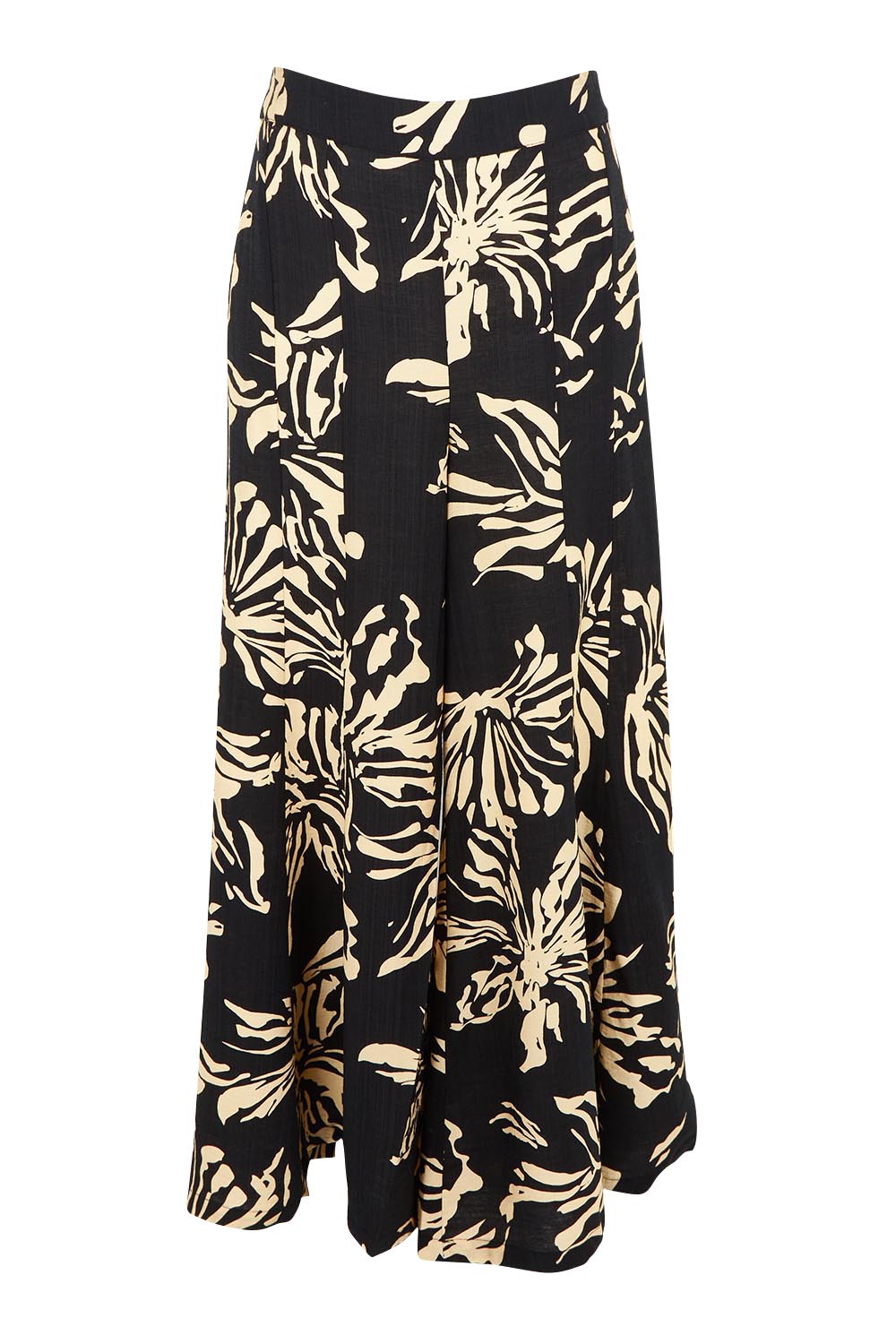 The Printed Flowy Panel Pull On Pant - Blackfleur