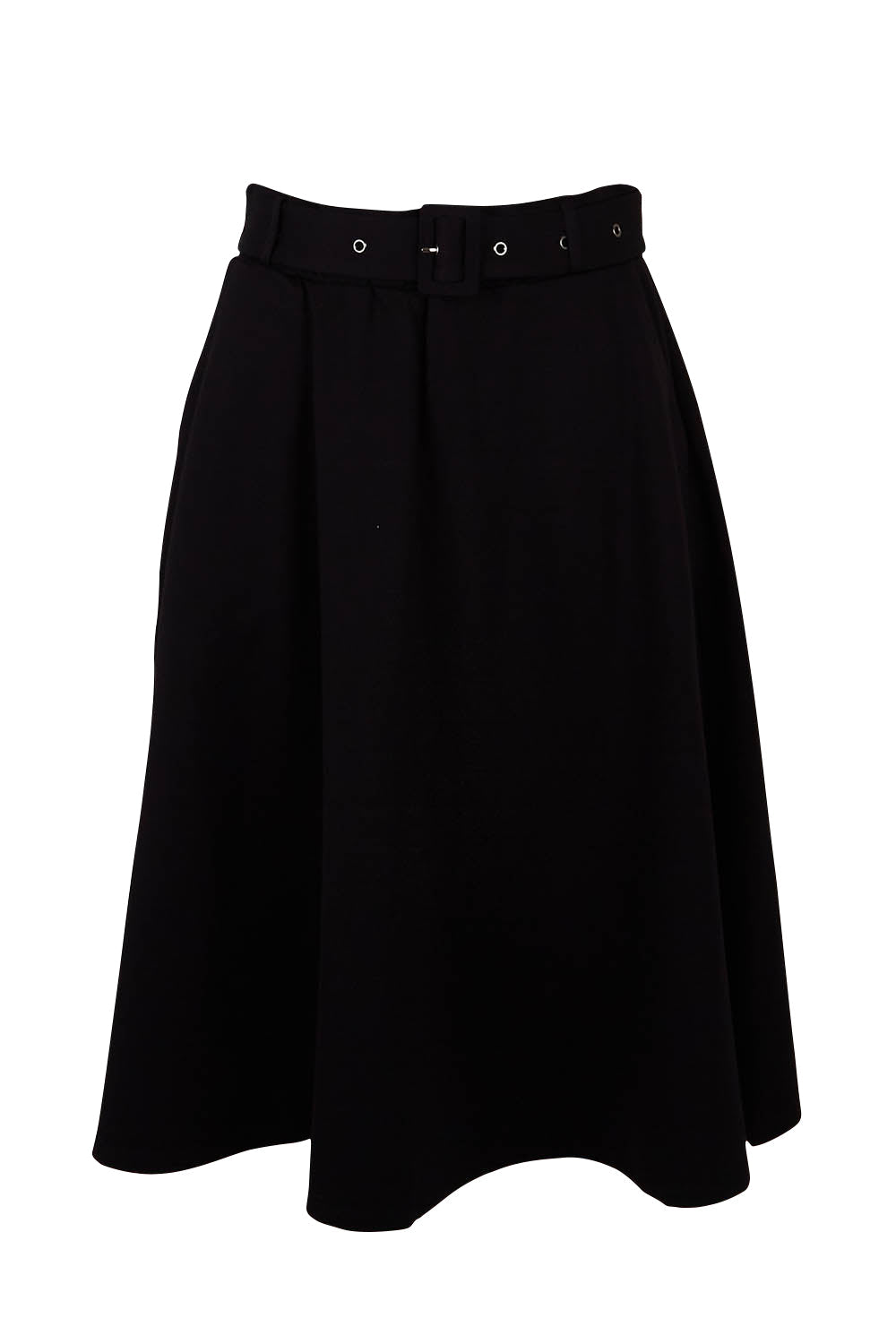 Preloved The Pocket Ponte Flip Skirt With Belt - Black