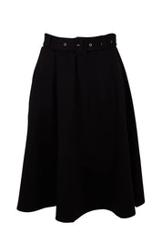 Preloved The Pocket Ponte Flip Skirt With Belt - Black