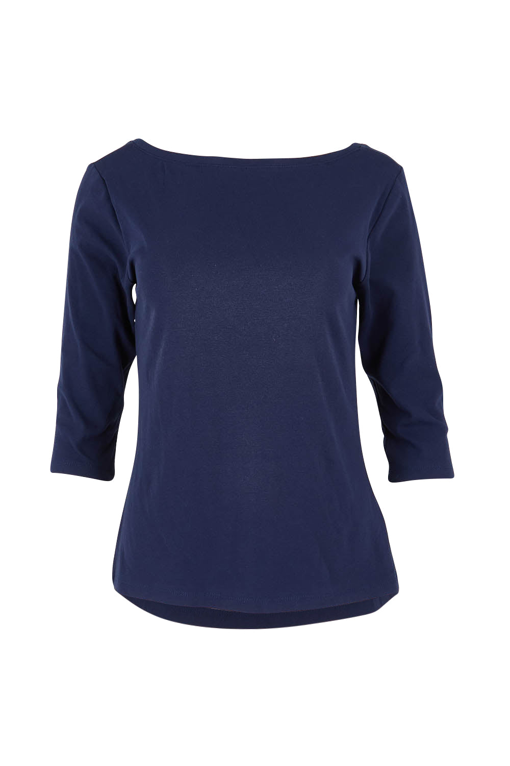 Product shot of The Reversible Cotton Stretch Top in colour Navy (Blue), detail