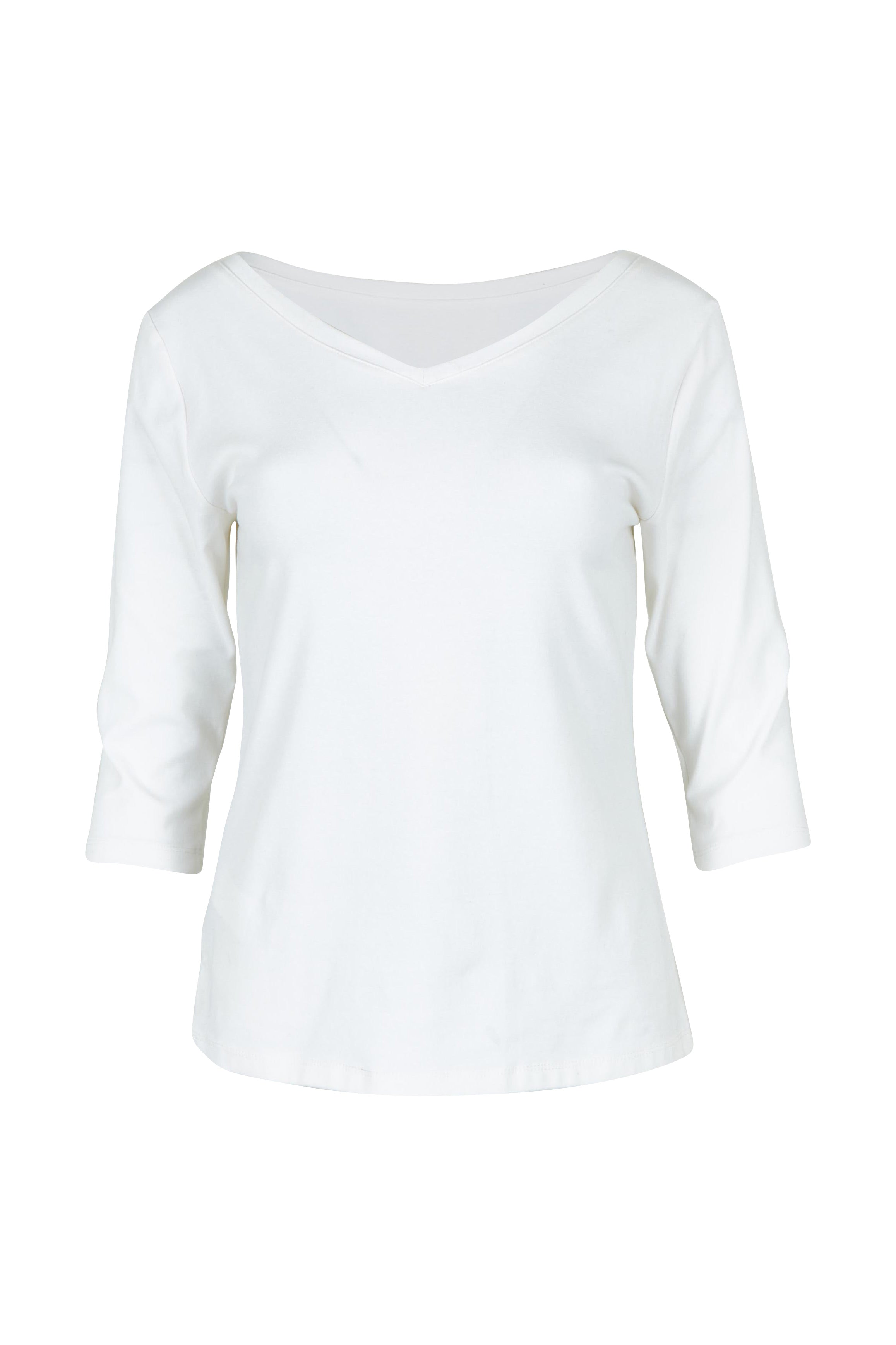 Product shot of The Reversible Cotton Stretch Top in colour White (White), detail