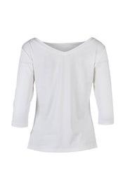 Product shot of The Reversible Cotton Jersey Top in colour White (White), from the back