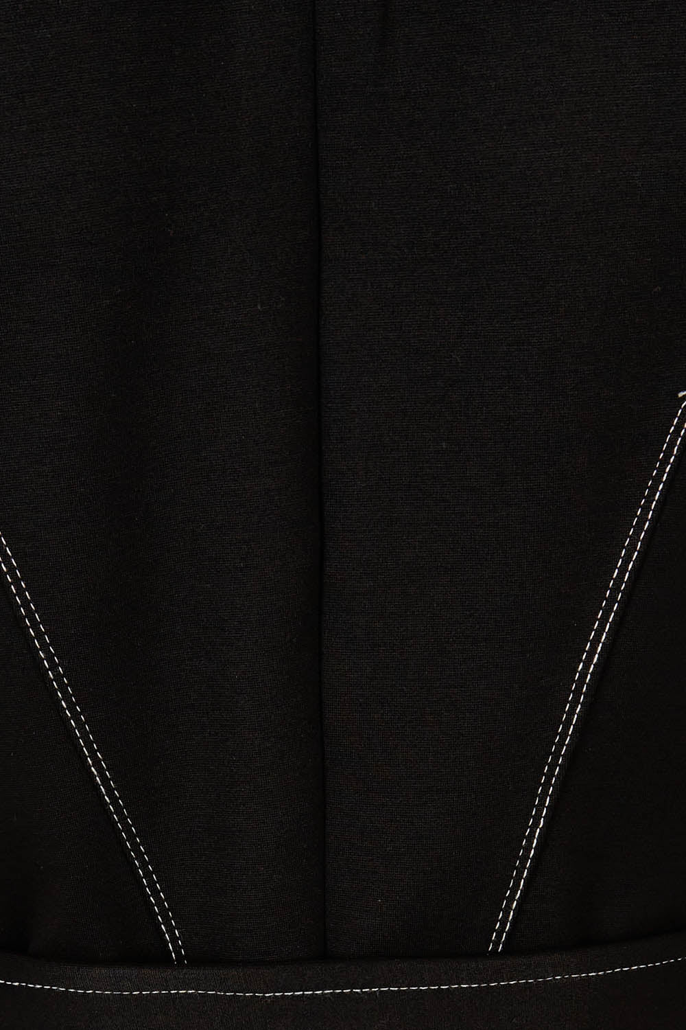 Product shot of The Contrast Stitching Ponte Dress in colour Black (Black), detail