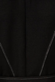Product shot of The Contrast Stitching Ponte Dress in colour Black (Black), detail