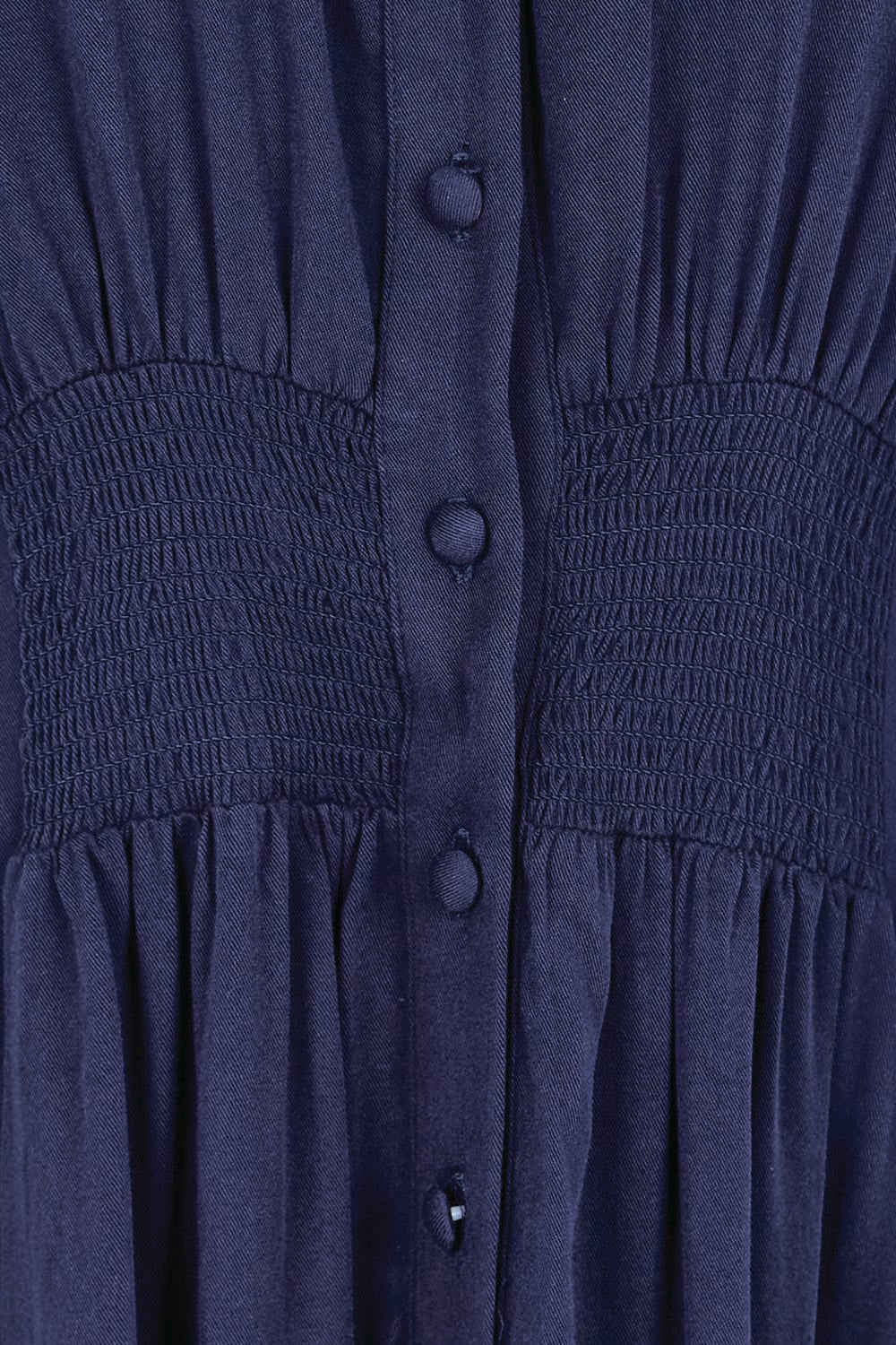 Product shot of the The Shirred Waist Detail Dress - Navyblue in colour Navyblue, showing detail