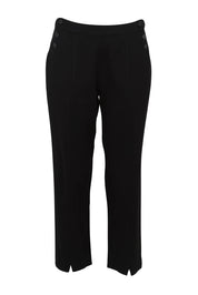 Product shot of The Button Tailored Stretch Pant in colour Black (Black), from the front