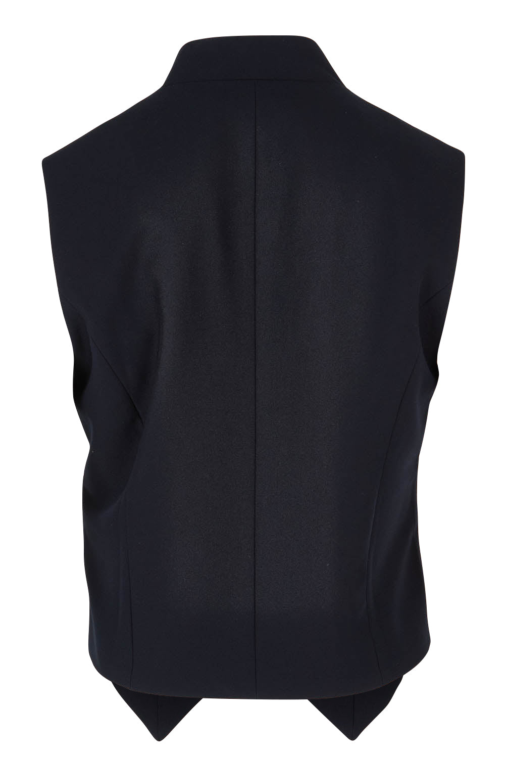Product shot of The Tailored Vest in colour Ink (Blue), from the back