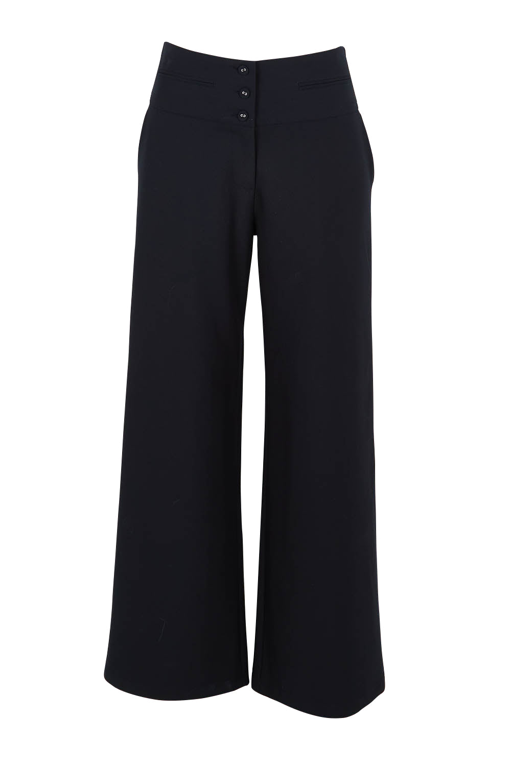 Product shot of The Tailored Pant in colour Ink (Blue), from the front