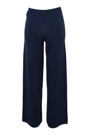 Product shot of The Milano Knit Pull On Pant in colour Darknavy (Blue), from the back