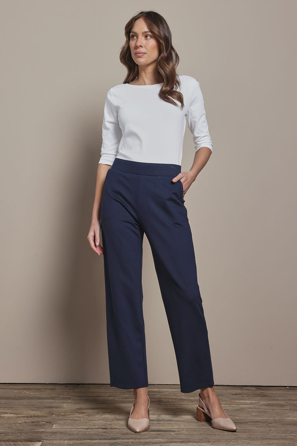 Preloved The Straight Cut Pull On Ponte Pant - Darknavy