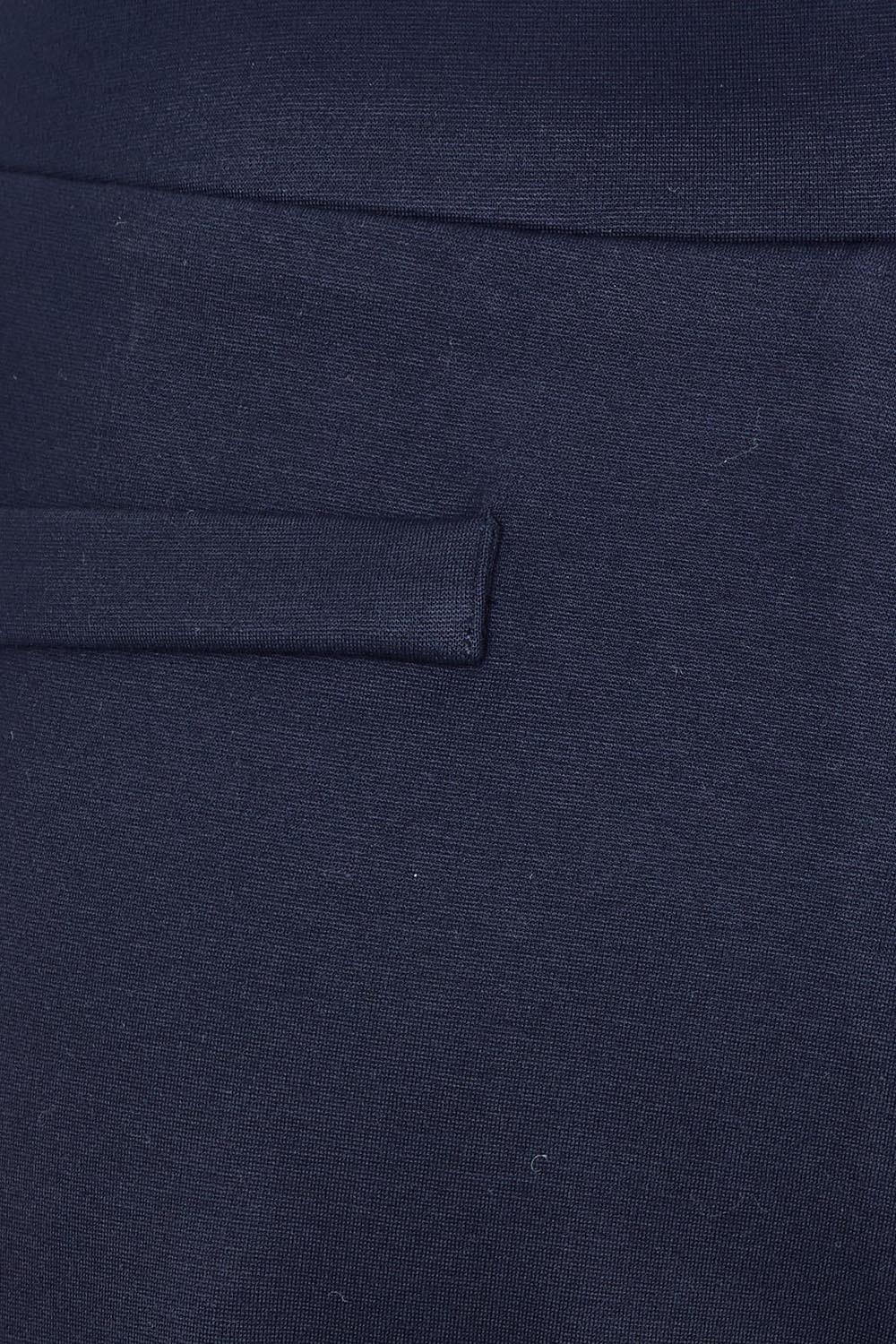 Product shot of The Straight Cut Pull On Ponte Pant in colour Darknavy (Blue), detail